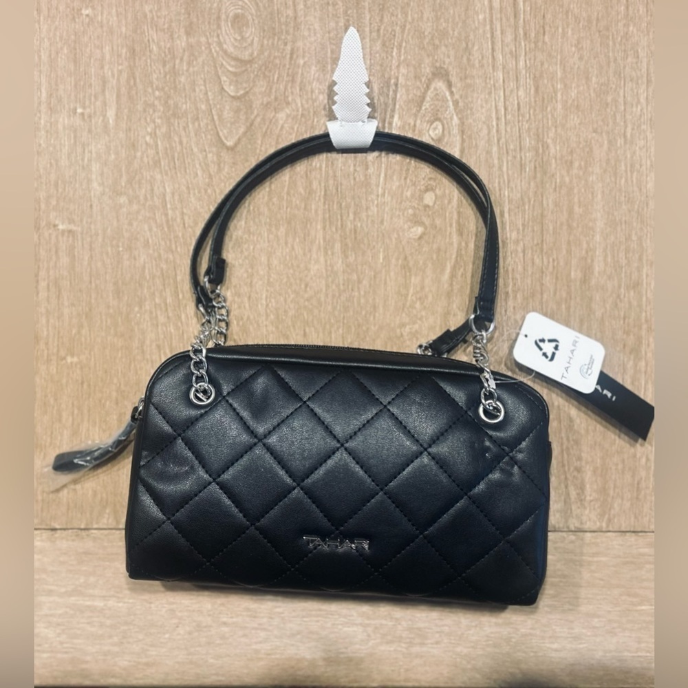 NWT Tahari Black Satchel Calista Bag